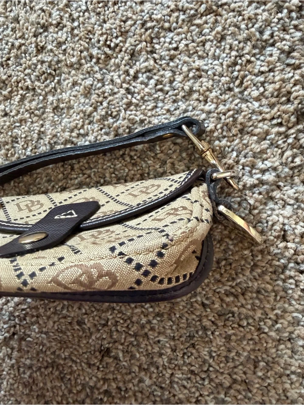 DOONEY & BOURKE Brown & Tan Vintage Wristlet Pouch Wallet